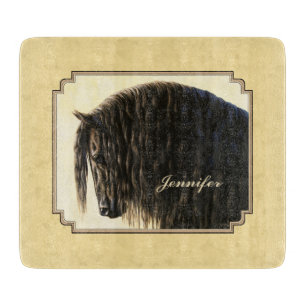 Friesian Draft Horse Yellow Snijplank