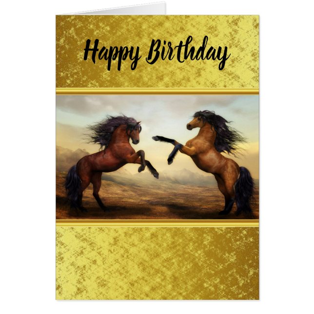 Friesian Draft Horses in een rotsbergdal (Voorkant)