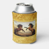 Friesian Draft Horses in een rotsbergdal Blikjeskoeler (Blikje Achterkant)