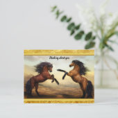 Friesian Draft Horses in een rotsbergdal Briefkaart (Staand voorkant)