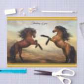 Friesian Draft Horses in een rotsbergdal Tissuepapier (Craft)