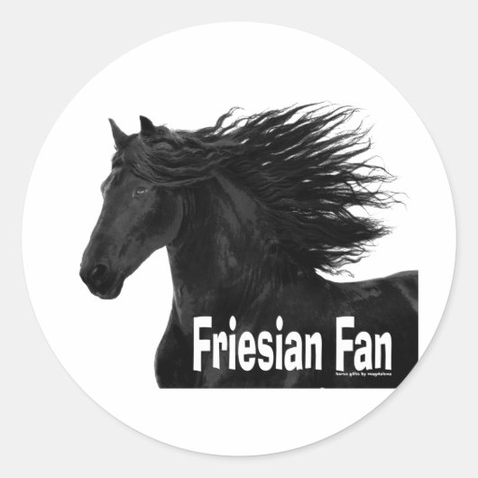 Friesian Fan Ronde Sticker (Voorkant)
