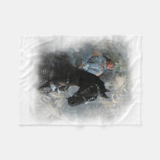 Friesian Fantasy Fleece Blanket Deken (Voorkant (Horizontaal))