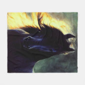 Friesian Glow, Friesiaans paard, zwarte hengst/mer Fleece Deken (Voorkant (Horizontaal))
