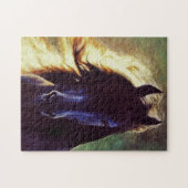 "Friesian Glow" zwart paard, hengst Legpuzzel (Horizontaal)