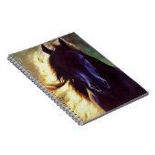 "Friesian Glow" zwart paard, hengst Notitieboek (Rechterzijde)