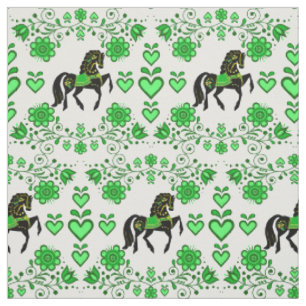 Friesian/groen/zwarte Volkspaard Frisian, harten, Stof