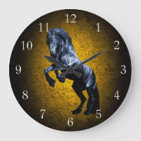Friesian horse, black stallion beauty gold graniet