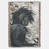 Friesian Horse by Bihrle Throw Blanket Deken (Voorkant Verticaal)