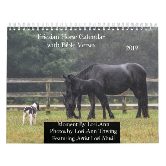 Friesian Horse Calendar met Bijbelversen Kalender (Hoes)
