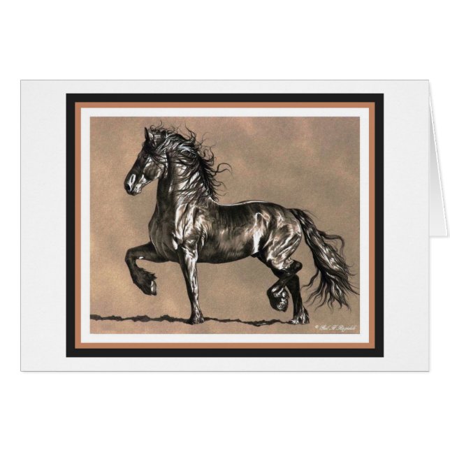 Friesian Horse Card (Voorkant Horizontaal)