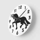 Friesian Horse Clock Ronde Klok (Hoek)