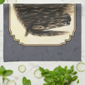 Friesian Horse Dark Slate Grey Theedoek (Gevouwen)