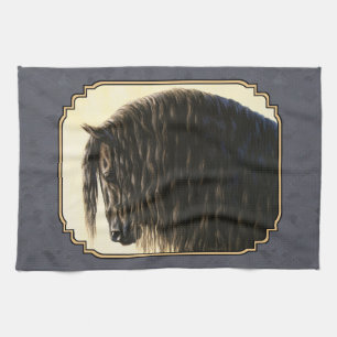 Friesian Horse Dark Slate Grey Theedoek