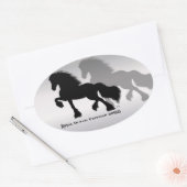 Friesian Horse / Fries Paard Ovale Sticker (Envelop)