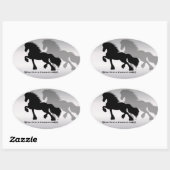 Friesian Horse / Fries Paard Ovale Sticker (Vel)