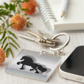 Friesian Horse / Fries Paard Sleutelhanger (Voorkant Rechts)