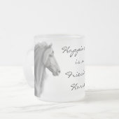 Friesian Horse Frosted Glass Mok (Voorkant links)