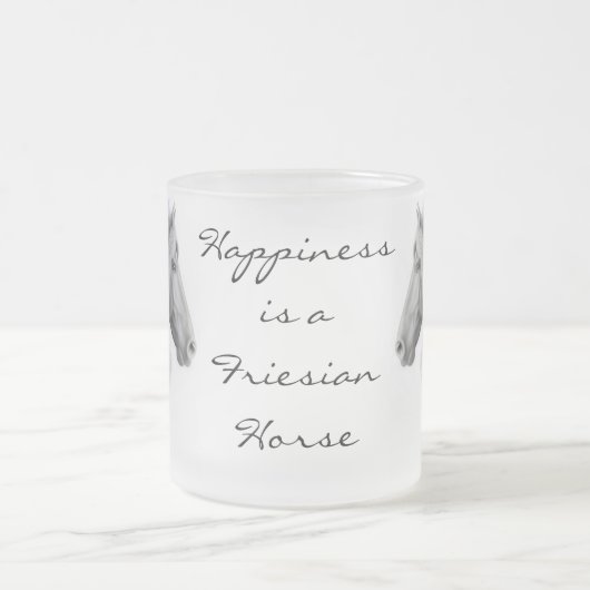Friesian Horse Frosted Glass Mok (Center)