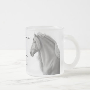 Friesian Horse Frosted Glass Mok