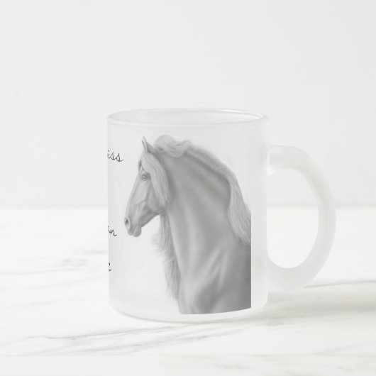 Friesian Horse Frosted Glass Mok (Rechts)