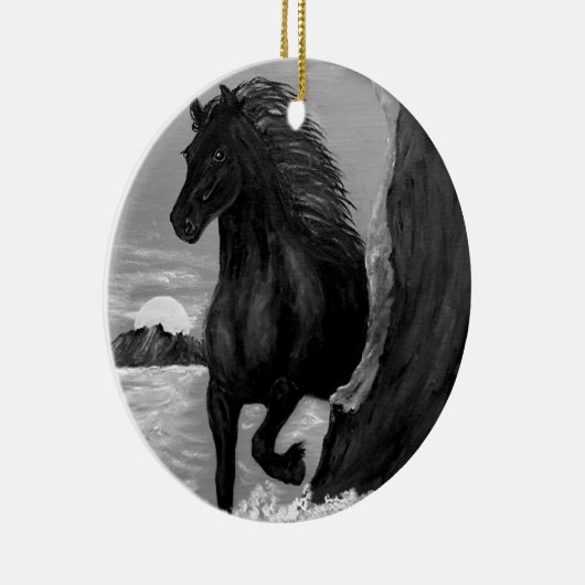 Friesian Horse in het Surf Keramisch Ornament (Rechts)