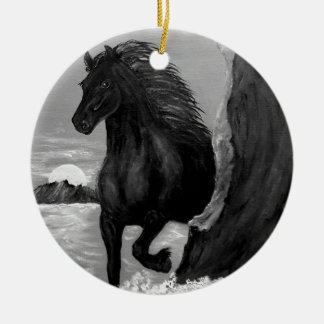 Friesian Horse in het Surf Keramisch Ornament