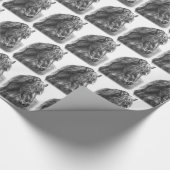 Friesian Horse Portrait Wavy Mane Cadeaupapier (Hoek)