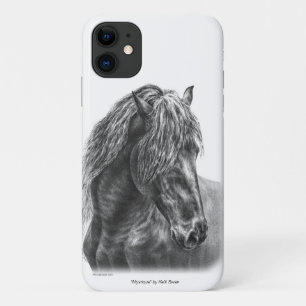 Friesian Horse Portrait Wavy Mane Case-Mate iPhone Case