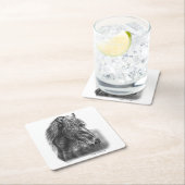 Friesian Horse Portrait Wavy Mane Kartonnen Onderzetters (Insitu)