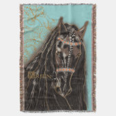Friesian Horse - Throw Blanket Deken (Voorkant Verticaal)