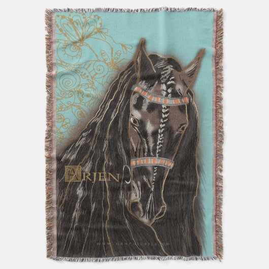 Friesian Horse - Throw Blanket Deken (Voorkant Verticaal)