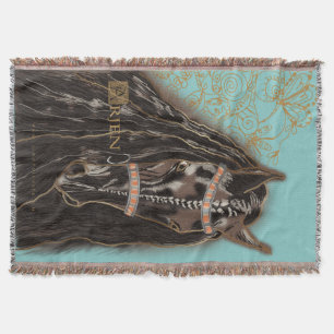 Friesian Horse - Throw Blanket Deken