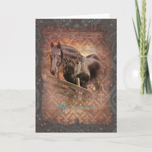 Friesian Horse - Wenskaart Feestdagen Kaart (Voorkant)