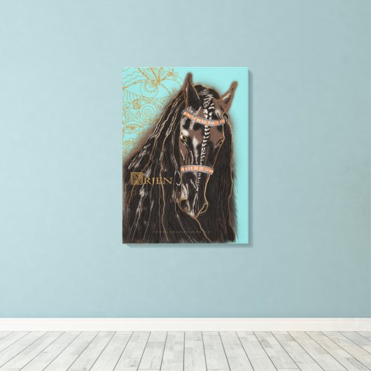 Friesian Horse - Wrapped Canvas (Insitu (Houten vloer))