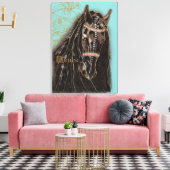 Friesian Horse - Wrapped Canvas (Insitu (Woonkamer))