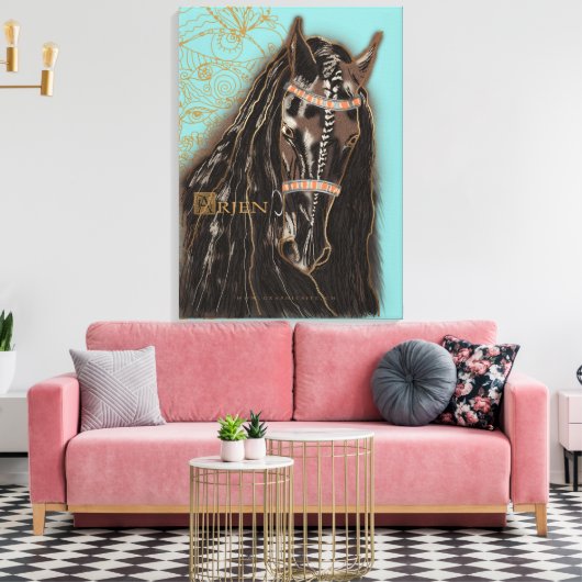Friesian Horse - Wrapped Canvas (Insitu (Woonkamer))