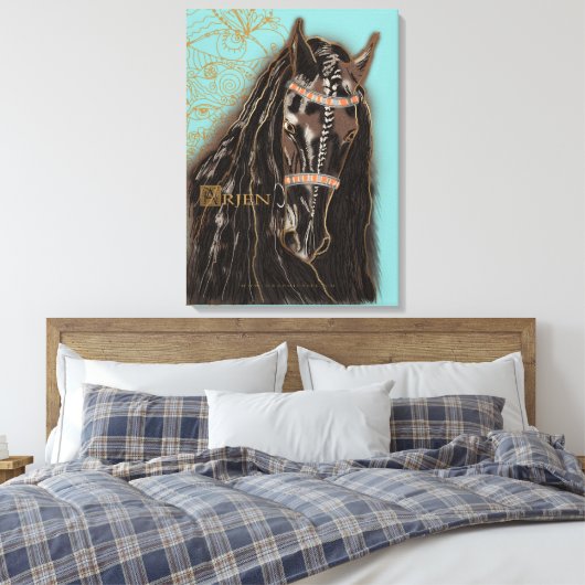 Friesian Horse - Wrapped Canvas (Insitu (Slaapkamer))