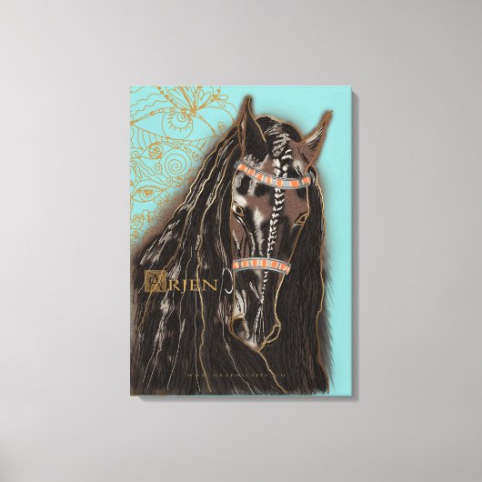 Friesian Horse - Wrapped Canvas Afdruk (Voorkant)
