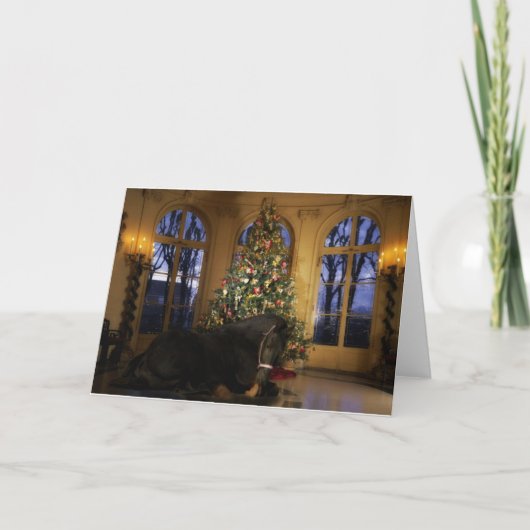 Friesian Merrie onder de Boom Feestdagen Kaart (Voorkant)