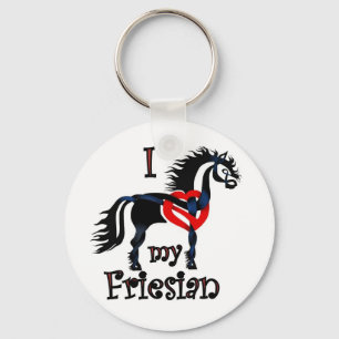 friesian paard, Keltisch ontwerp Sleutelhanger