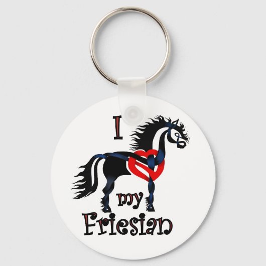 friesian paard, Keltisch ontwerp Sleutelhanger (Voorkant)