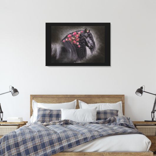 Friesian Portret - Gewikkeld Canvas (Insitu (Slaapkamer))