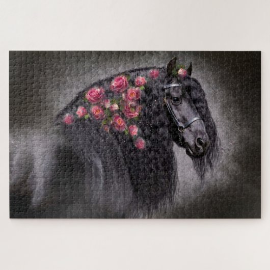 Friesian Portret - Puzzle Legpuzzel (Horizontaal)