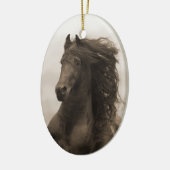 Friesian Runs Horse Holiday Ornament (Links)