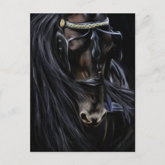 Friesian Spirit - Paardschildering Briefkaart (Voorkant)