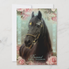 Friesian Stallion DIAMOND - Wenskaart Bedankkaart