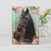 Friesian Stallion DIAMOND - Wenskaart Bedankkaart (Staand voorkant)