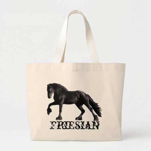 Friesian Stallion Grote Tote Bag (Voorkant)