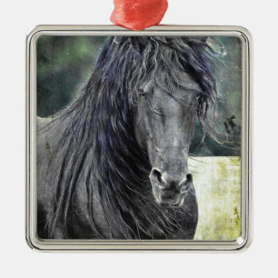 Friesian Stallion Metalen Ornament
